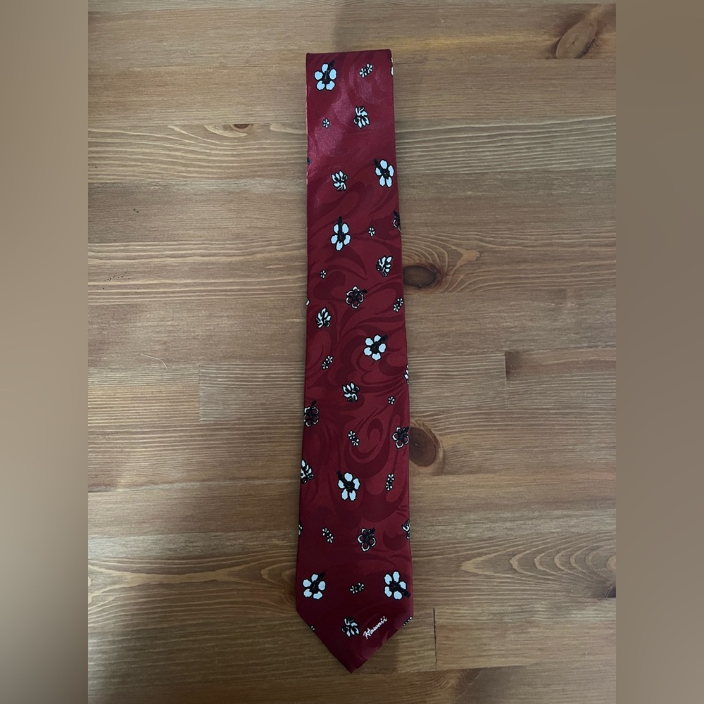 Floral Red Tie
